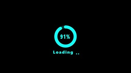 Circle loading bar icon animation on background concept