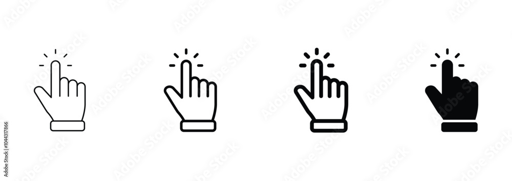 Poster hand pointer icons. pointer click icon vector