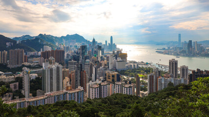 Obraz premium Hong Kong, China - Cityscape and city skyline