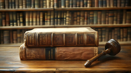 Gavel and Books on a Table, law, justice, court, judge, lawyer
