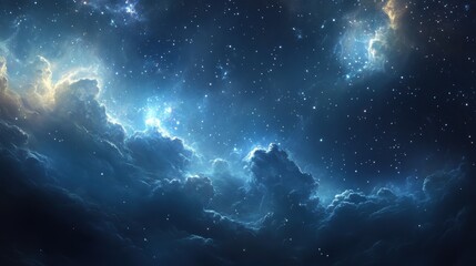 Obraz premium Cosmic Clouds and Stars in a Night Sky