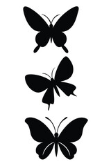 Set of Butterfly Silhouette Vector Designs. Perfect for nature-themed designs, art projects, or decorative elements with an elegant and delicate look.