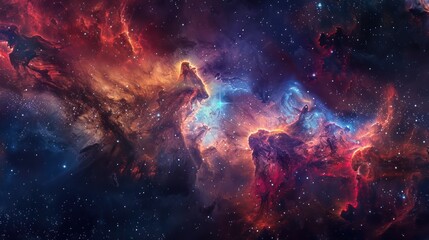 Cosmic Nebula: A Symphony of Colors and Stars