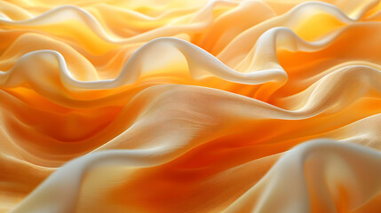Fototapeta premium Abstract Orange and White Fabric Waves Background
