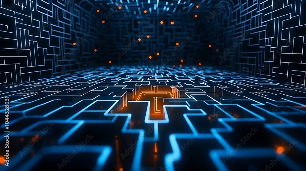 Poster a student?��s journey through a maze of math problems with solutions highlighted
