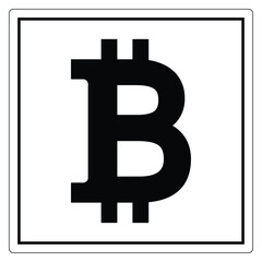 Fototapeta premium Bitcoin Symbol in Bold Black Design