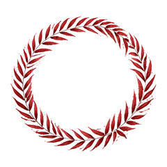 Obraz premium Wreath leaf red brush stroke on transparent background
