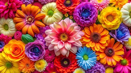 Fototapeta premium A vibrant tapestry of blossoms, each petal a brushstroke of color, showcasing the artistry of nature's palette.