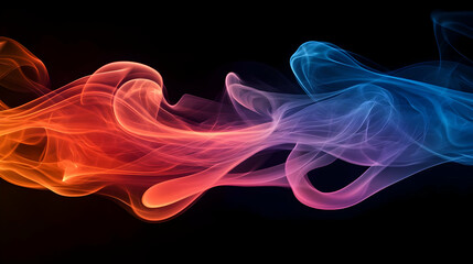 Fototapeta premium Abstract Smoke in Red, Blue and Purple, color, pink, orange, yellow, black