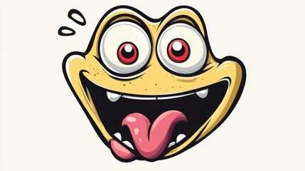 Obraz premium Cartoonish Face with Silly Expression and Playful Charm