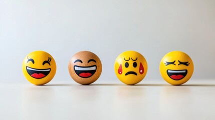 Group of Emoji Faces Showing Laughter and Tears