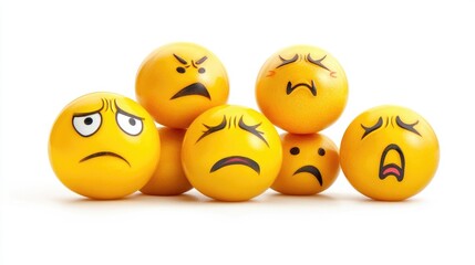 Obraz premium Group of Emoji Faces with Varied Emotions
