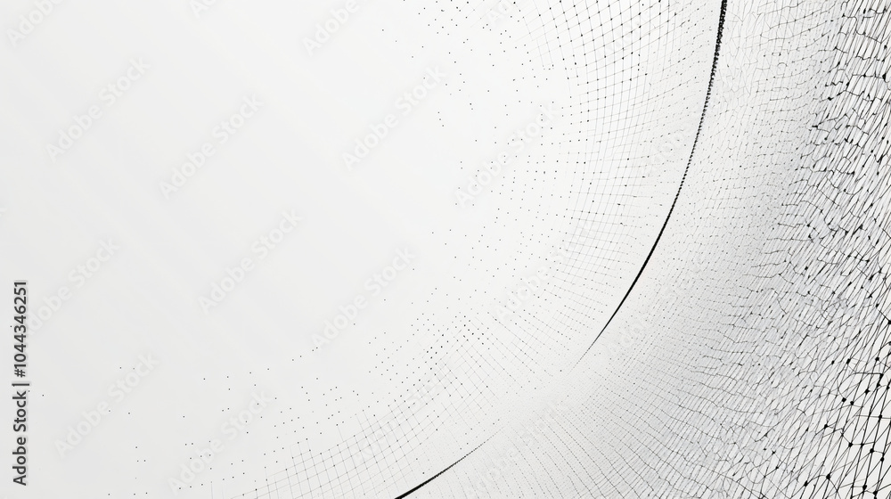 Poster an abstract image featuring a sleek, curved net structure creating a sense of depth against a soft w