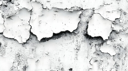 Obraz premium Cracked and Peeling White Paint on Wall, texture, background, abstract, grunge, distressed
