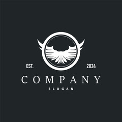 Black silhouette animal wings with simple and minimalist wing logo design concept