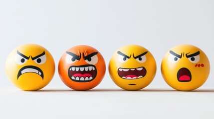 Naklejka premium Emoji Faces Expressing Extreme Emotions