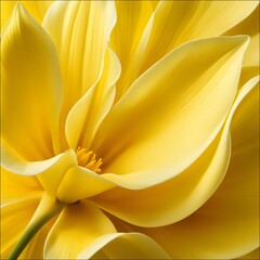 Obraz premium Daffodil (New Beginnings, Hope)_ An abstract background featuring daffodil petals in golden yellow, with soft curves and glossy textures. 