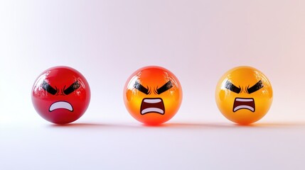 Expressions of Joy and Anger in Colorful Emojis