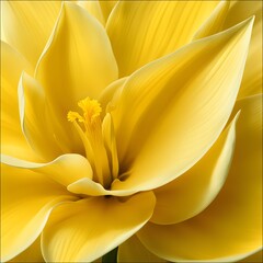 Obraz premium Daffodil (New Beginnings, Hope)_ An abstract background featuring daffodil petals in golden yellow, with soft curves and glossy textures. 