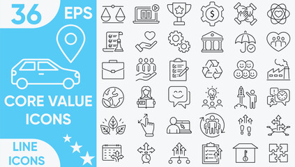Core Value Line Icons Vector And Illustrator set