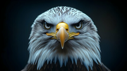 Naklejka premium Close-up Portrait of a Majestic Bald Eagle