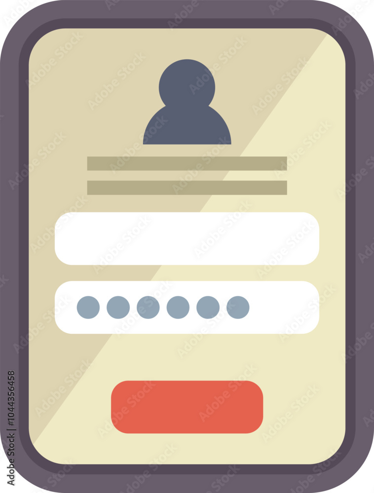 Poster mobile phone is displaying a user profile login screen with password, requesting access