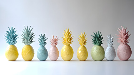 pineapples in quirky, artistic geometric shapes