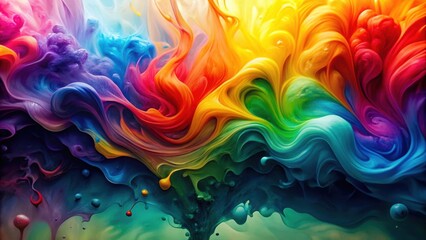 Abstract rainbow art with colorful liquid ink , rainbow, art, abstract, colorful, liquid ink, vibrant, creative