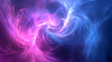 Fototapeta premium Ethereal neon dreamscape swirling magenta and blue hues blurred light trails ultraviolet radiance abstract cosmic background digital art. Digital Dreamscape. Illustration