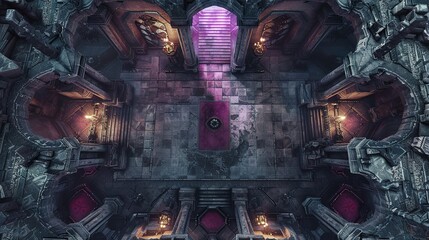 Haunted Chamber: DnD Battlemap Featuring a Vampire's Room Design