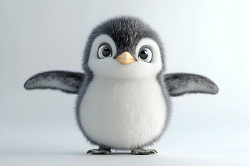 Naklejka premium baby penguin cute playing and run around