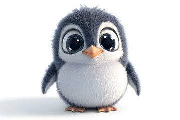 Fototapeta premium baby penguin cute playing and run around