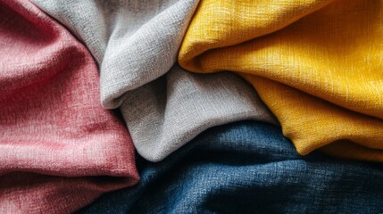 Fototapeta premium Vibrant Textured Fabrics with Soft Shadows and Colors