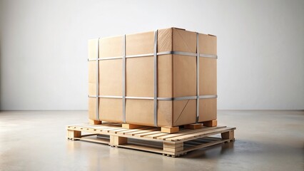 Secured package on pallet with tie down straps