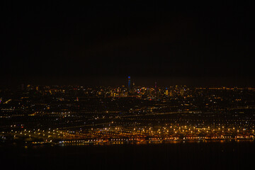 Shanghai - Aerial view of Dishui Lake and harbor at night
