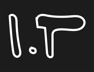 Information Technology hand drawn wording doodle vector.  Department. 