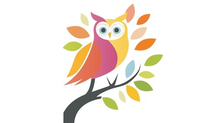 Obraz premium Sleek and modern owl logo design tailored for the tourism industry. This creative logo combines the essence of nature with contemporary aesthetics, featuring a stylized owl that symbolizes wisdom, 