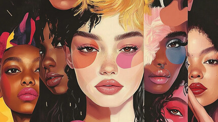 Diverse Friends Fashion Photoshoot: Unique Cultural Outfits in Joyful Moments
