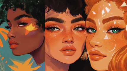 Diverse Friends Fashion Photoshoot: Unique Cultural Outfits in Joyful Moments
