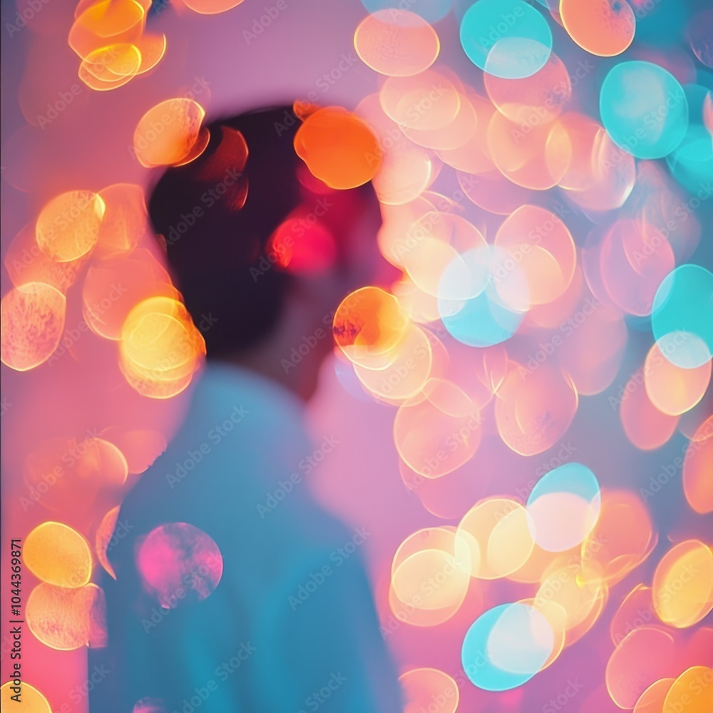 Poster abstract colorful background with creative bokeh effect