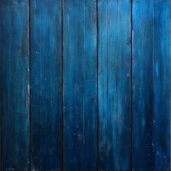 Obraz premium A textured blue wooden panel background with vertical planks.