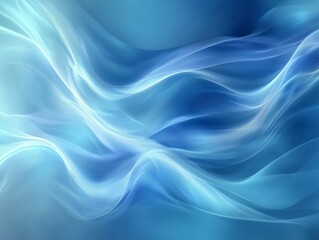 Fototapeta premium Dynamic Abstract Panoramic Wave Patterns in Blue