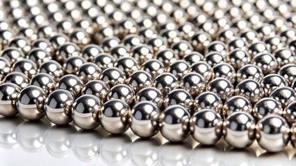 Selective focus of magnetic metal balls on white background