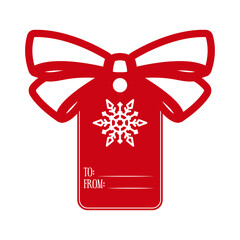 Christmas personalized tag design with snowflake. Holiday template for Xmas handmade gifts. Vector illustration