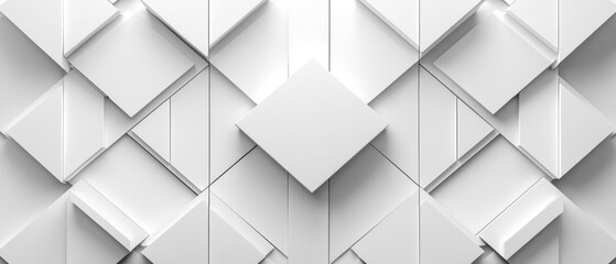 Abstract White Geometric Pattern with Varying Shapes