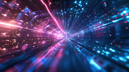 neon light in pink and blue illuminated laser