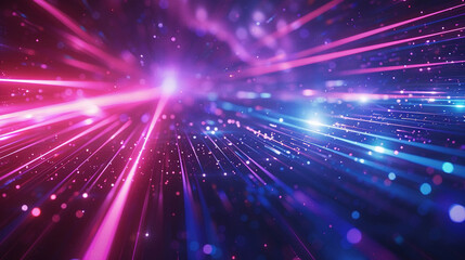 Obraz premium neon light in pink and blue illuminated laser