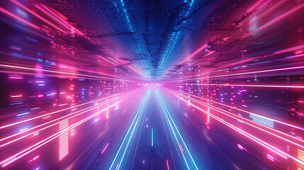 Fototapeta premium neon light in pink and blue illuminated laser