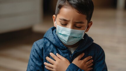 The masked child's pain serves as a stark reminder of the prevalence of childhood respiratory illnesses