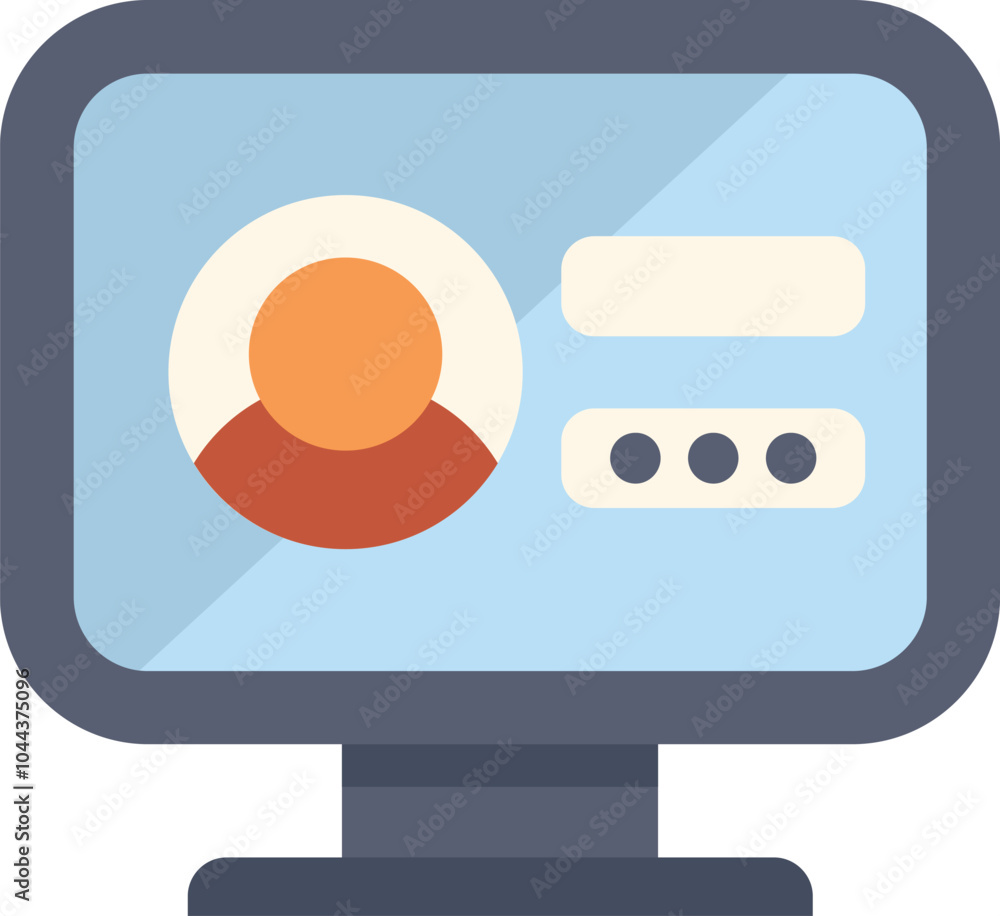 Poster computer screen displaying user profile with login, password, and personal information